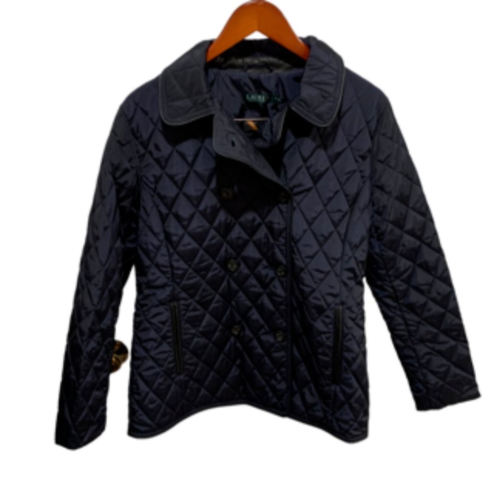 NWT Lauren Ralph Lauren Quilted Navy Blue Jacket - Size Medium